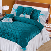 Pristine 5 Pcs Quilted Ruffle Set Velvet Zinc With Frill
